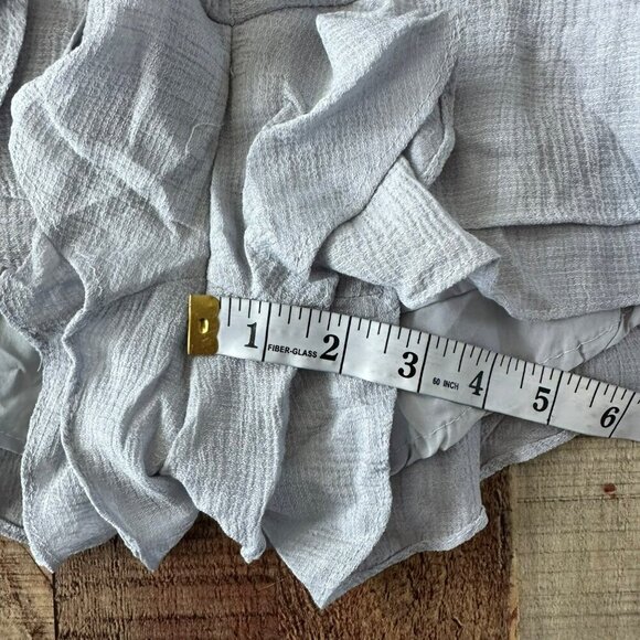 Selfie Leslie Womens gray ruffled sleeveless romper with halter tie top and back - Picture 5 of 11